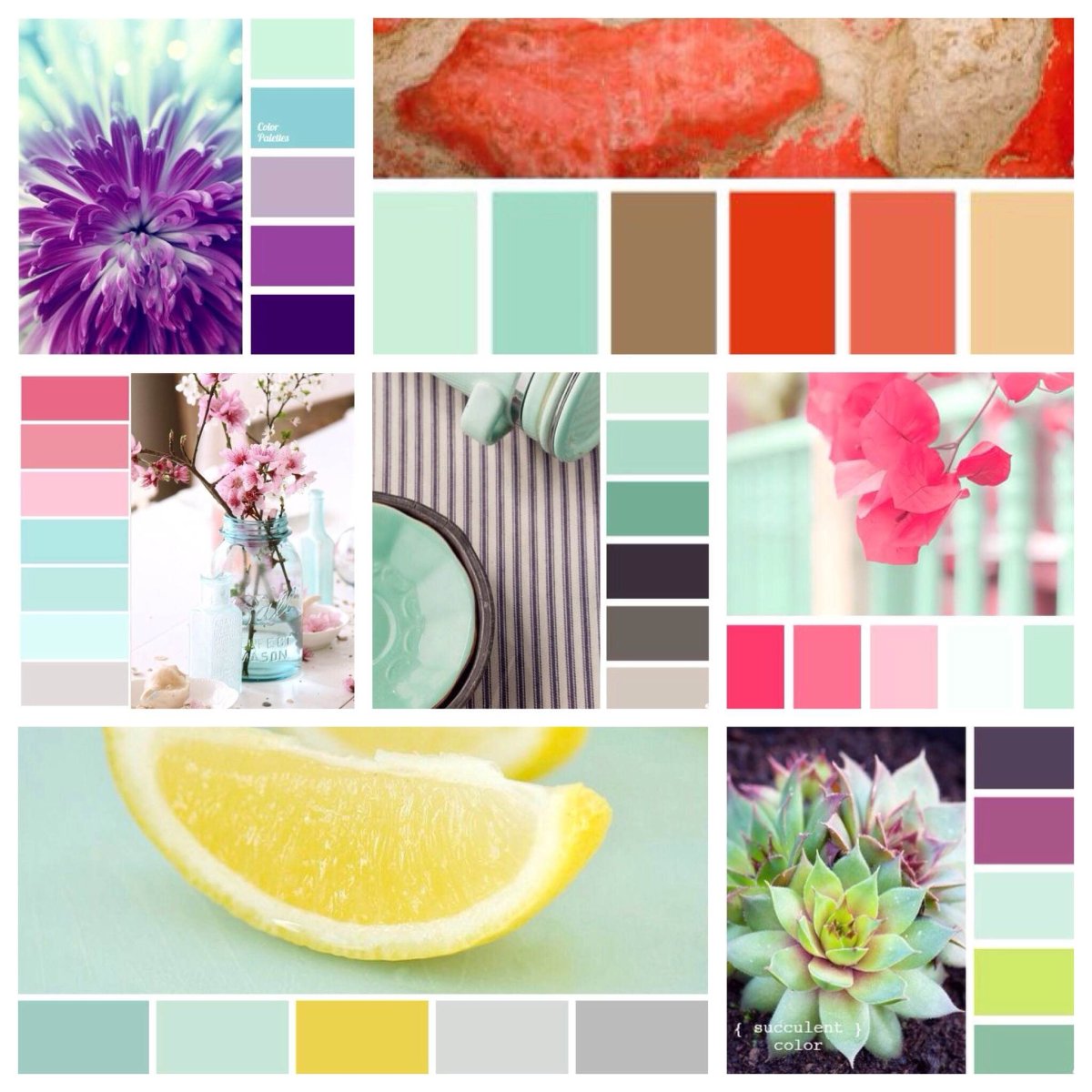 Сочетание цветов мятный