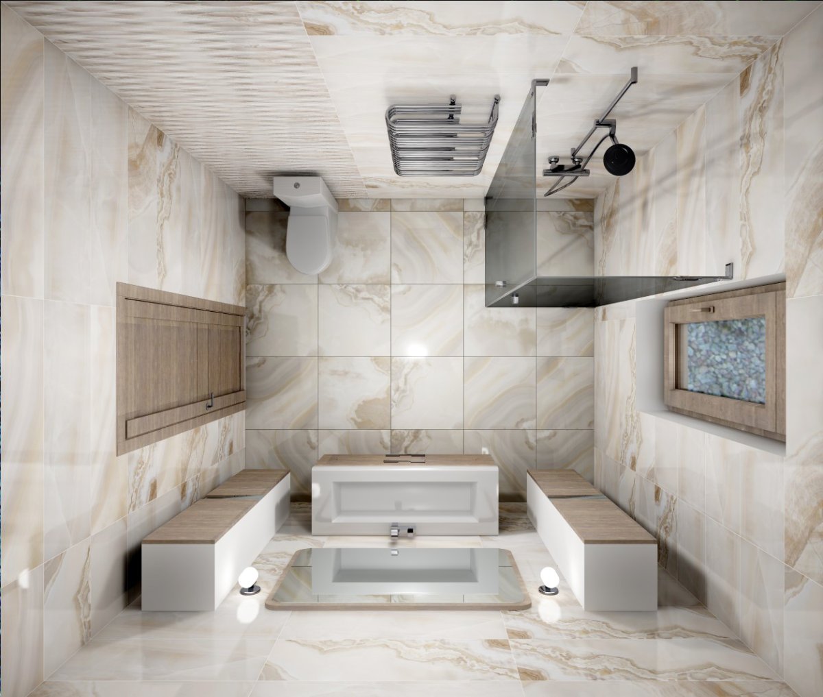 3д визуализация ванной комнаты