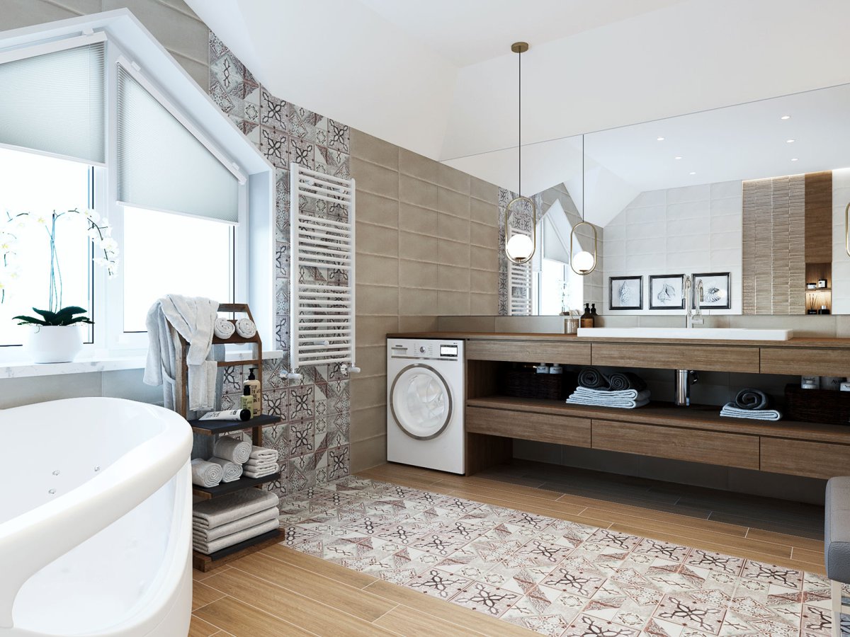 3д визуализация ванной комнаты