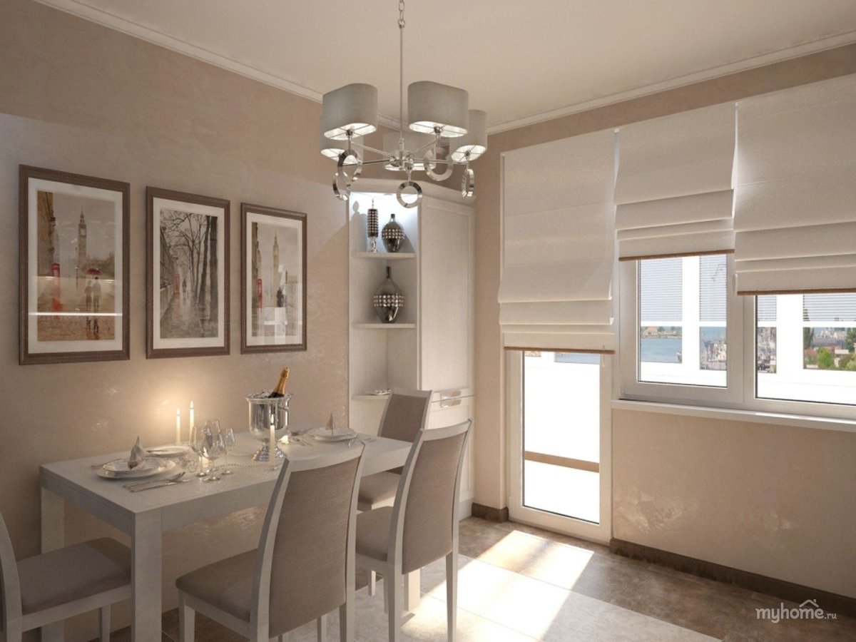 Бежевые стены наткухне