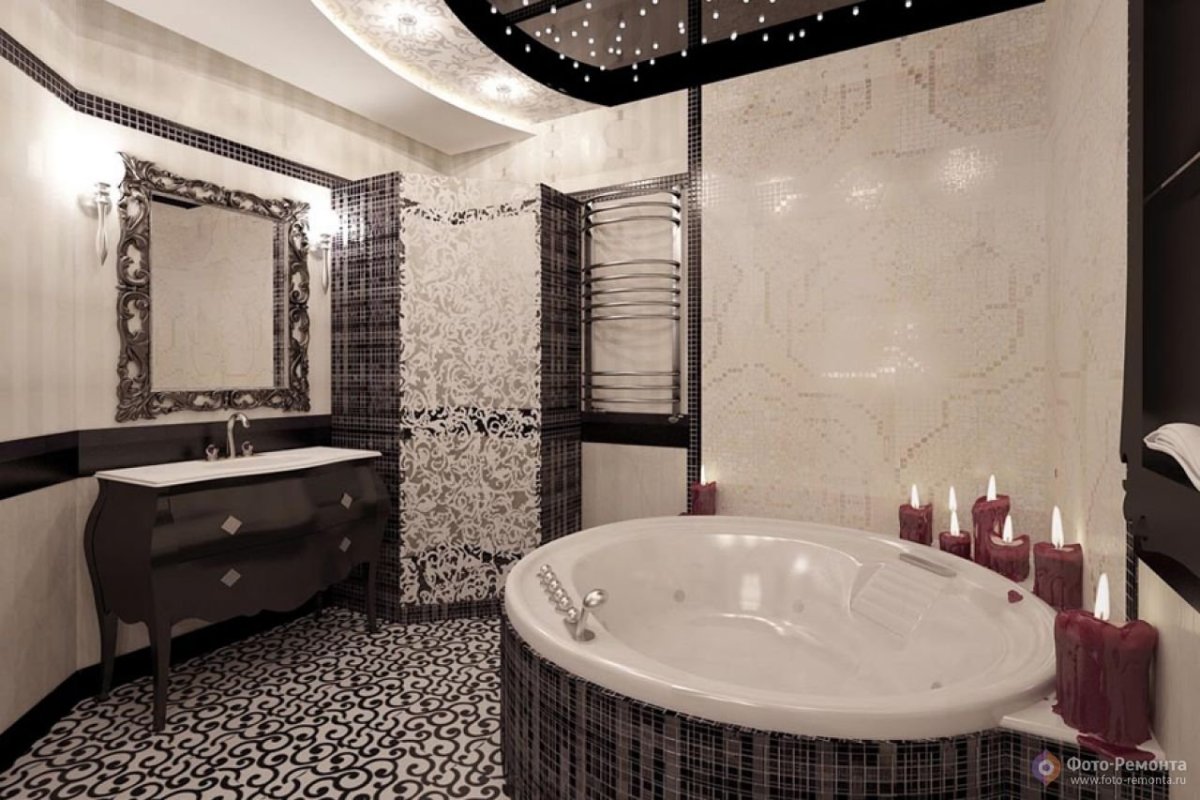 Угловая ванная арт деко