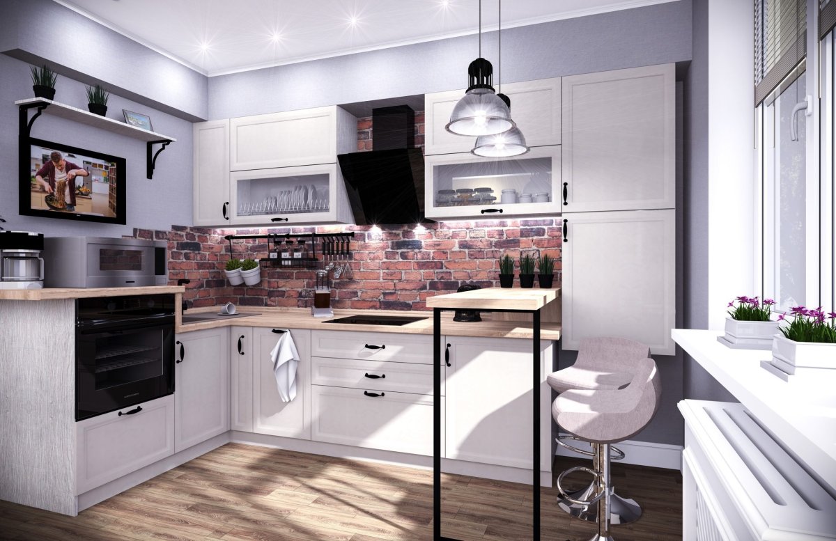 Кухня с барной стойкой 2020