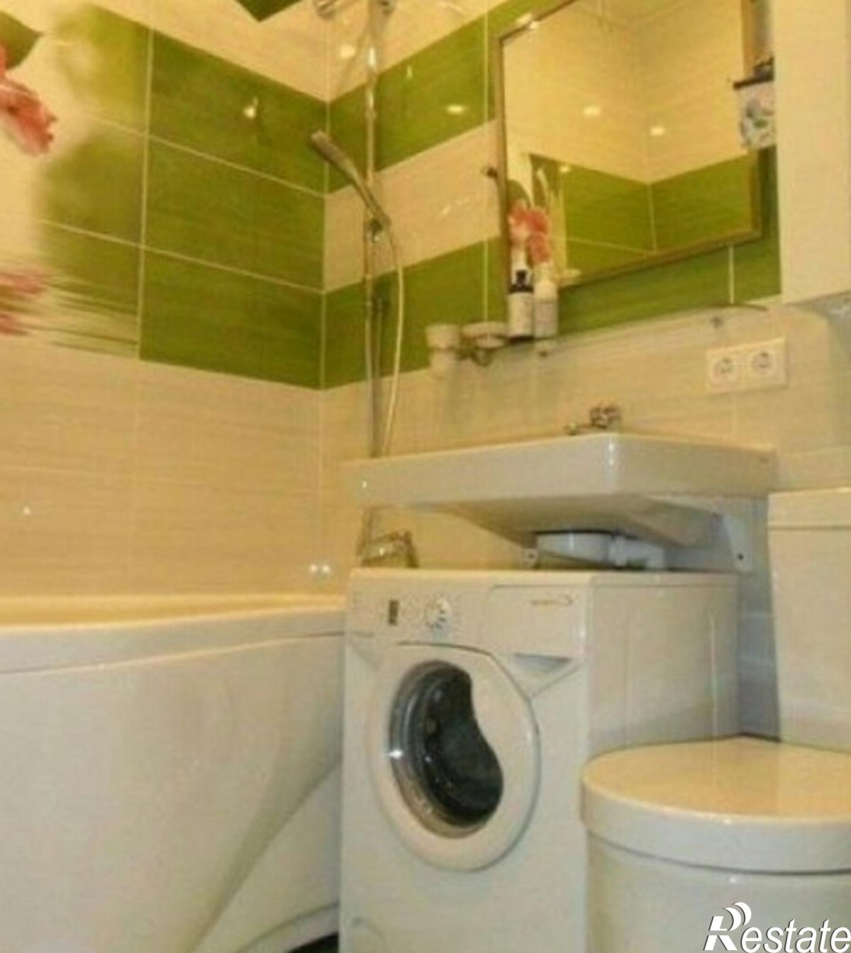 Ванная в хрущевке со стиральной и туалетом