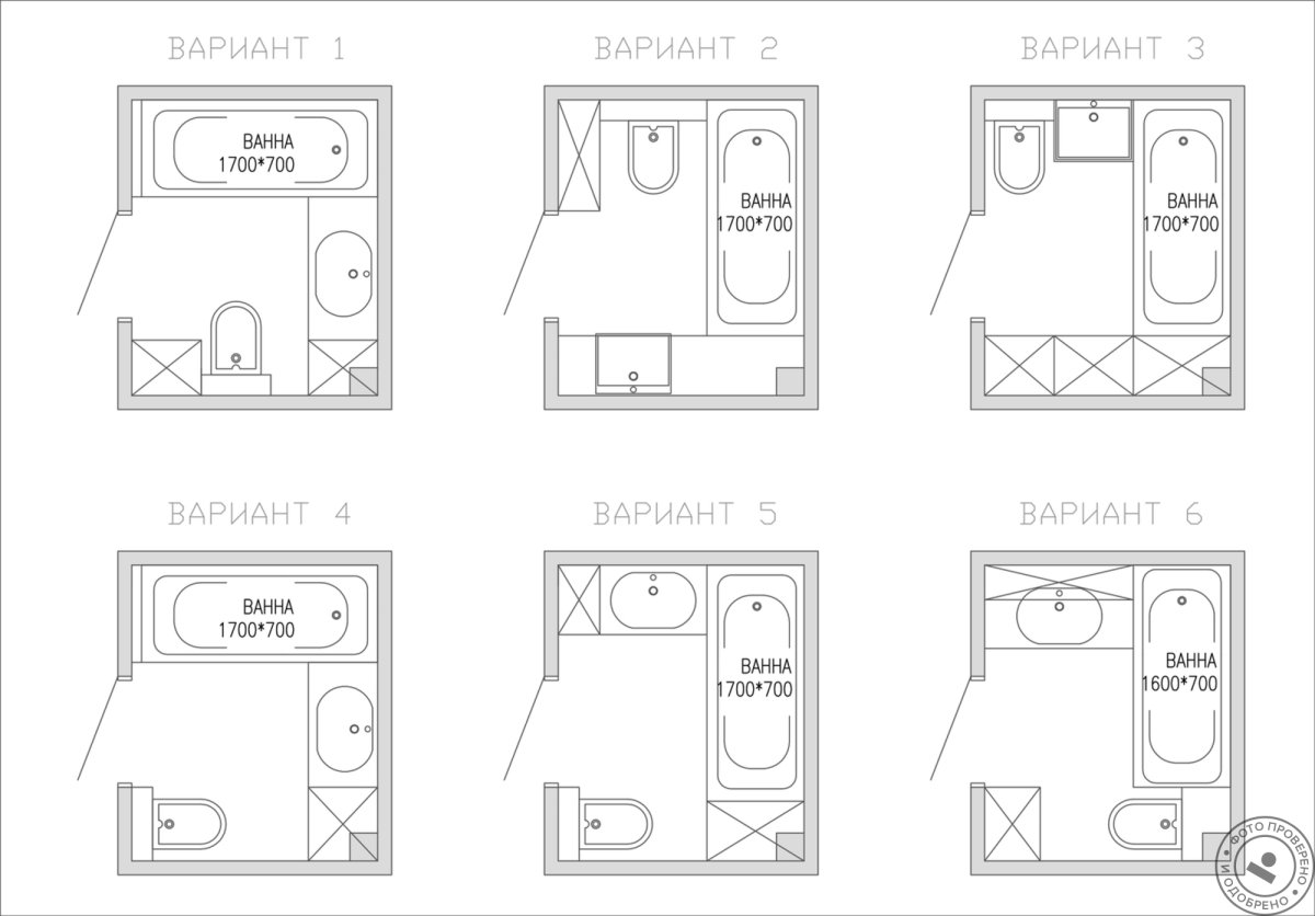 План расстановки мебели в ванной