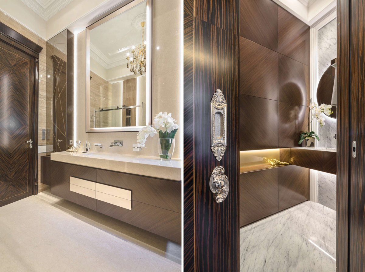 Ванна Неоклассика мрамор и дерево