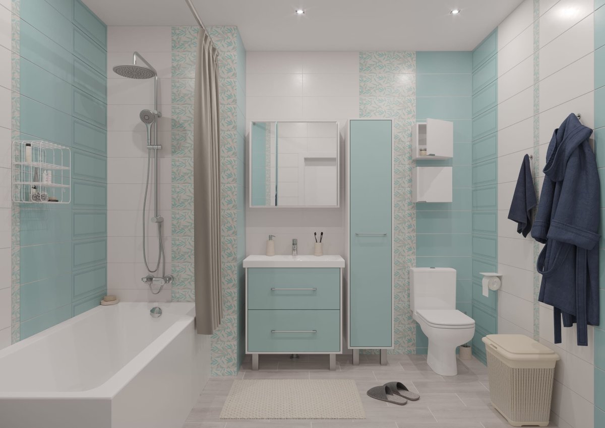 Ванная комната мятного цвета