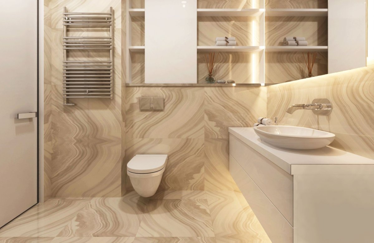 Ванная комната с инсталляцией