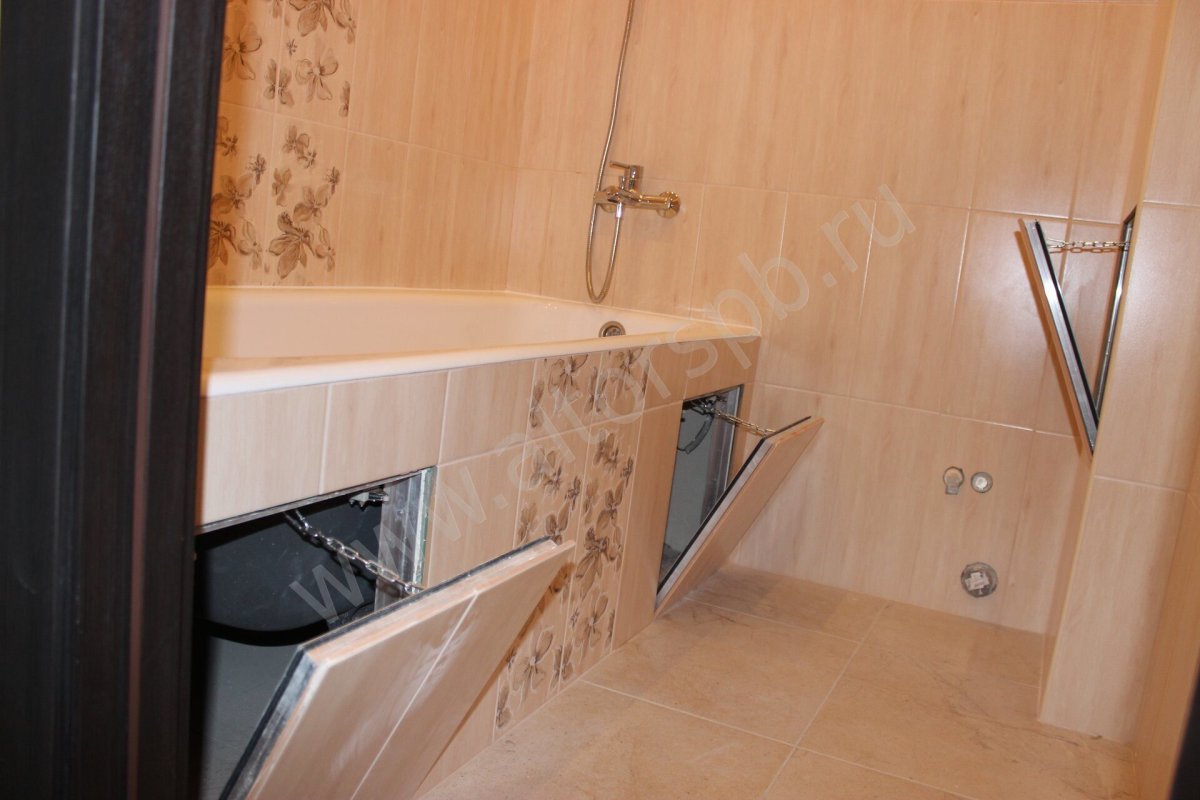 Экран на магнитах под ванной