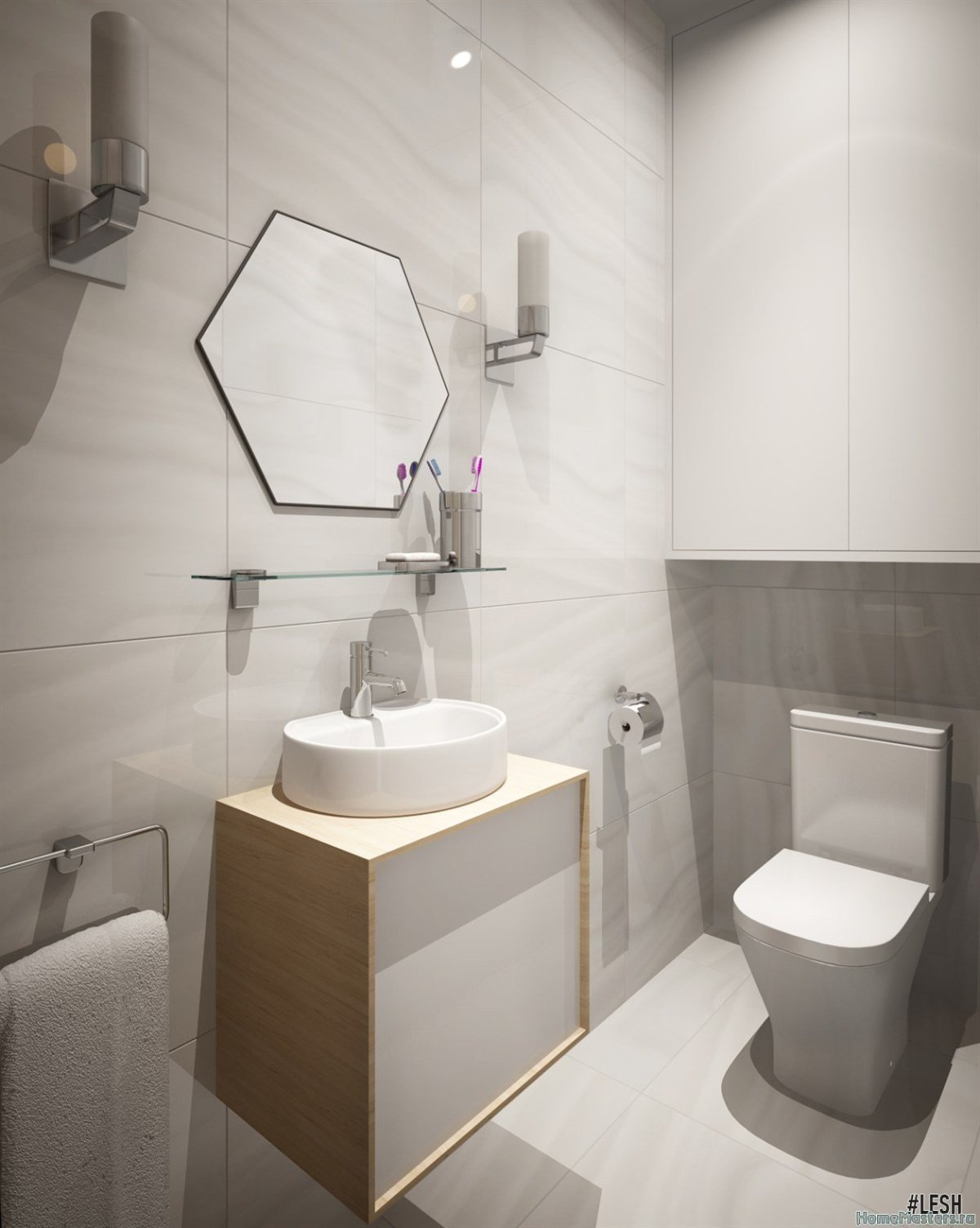 Керамогранит в туалете маленьком