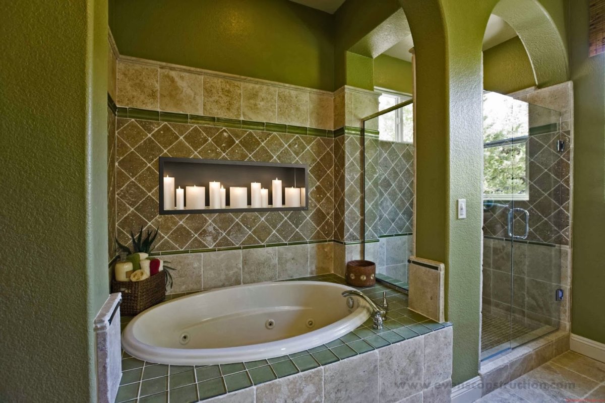 Частичная облицовка плиткой в ванной