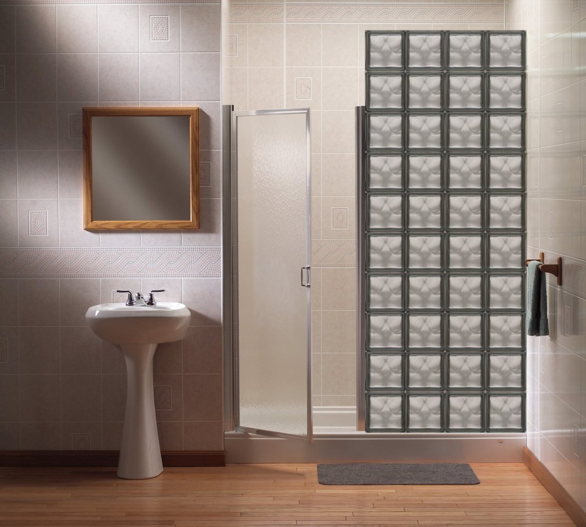 Душевая перегородка из стеклоблоков