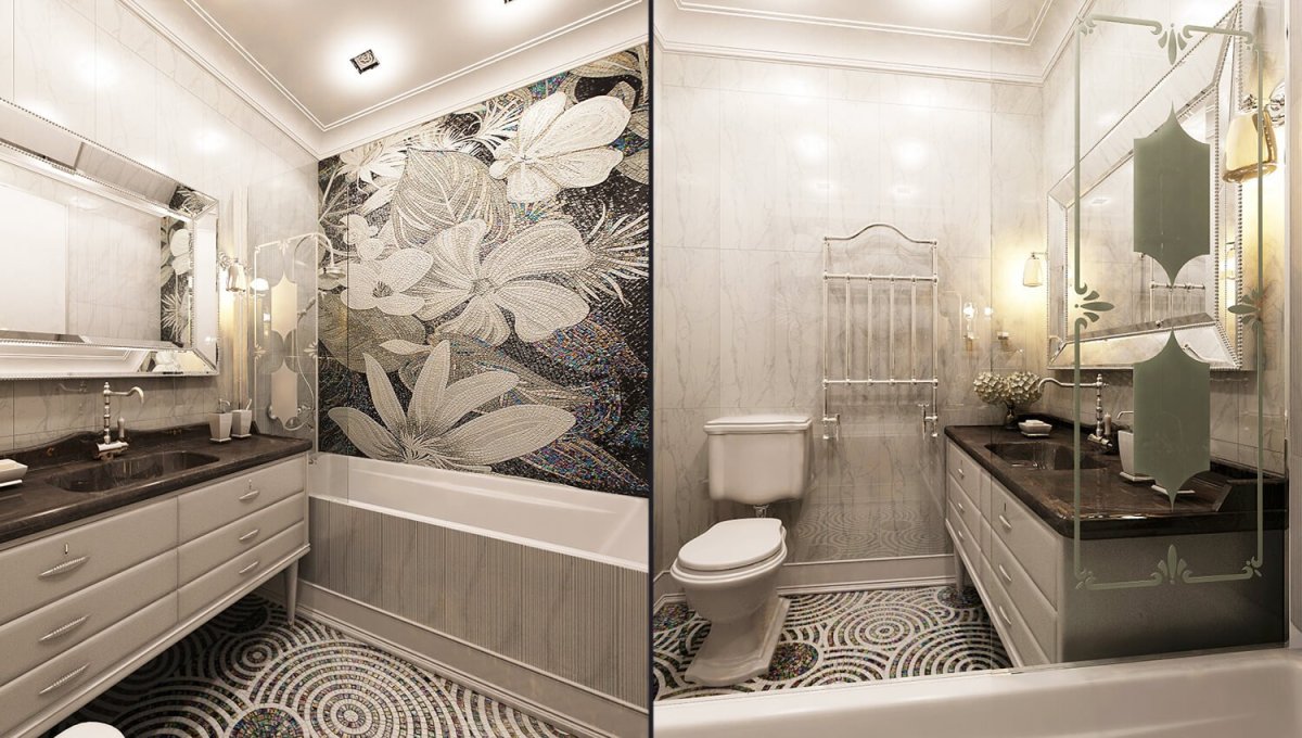 Гостевой санузел в стиле арт деко