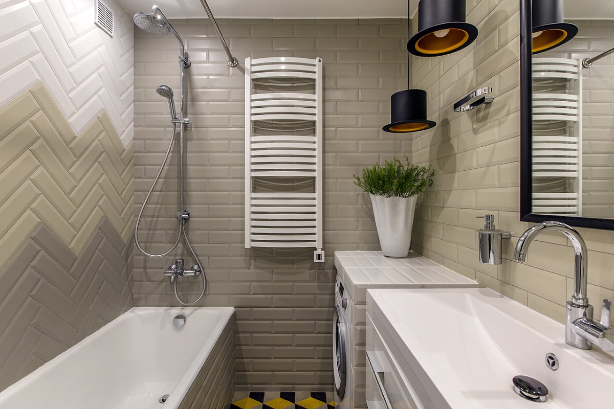 Плитка кабанчик в ванной