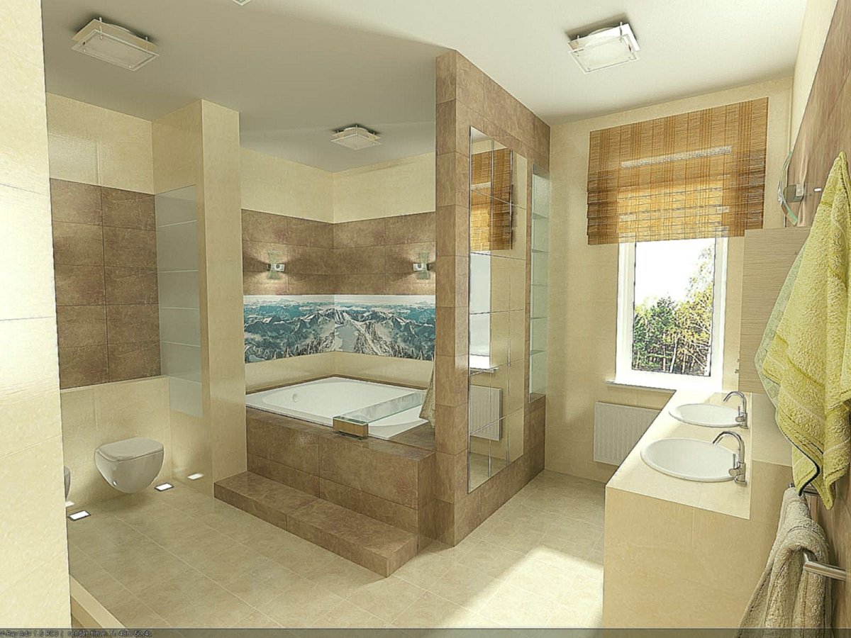 Большая ванная комната планировка