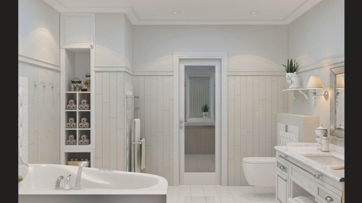 Ванная комната с молдингами