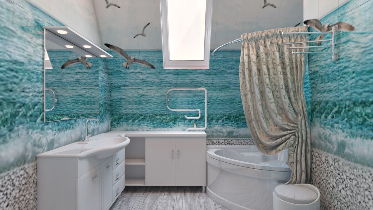 Ванная в морском стиле — оформление и декор функциональных идей дизайна (95 фото)