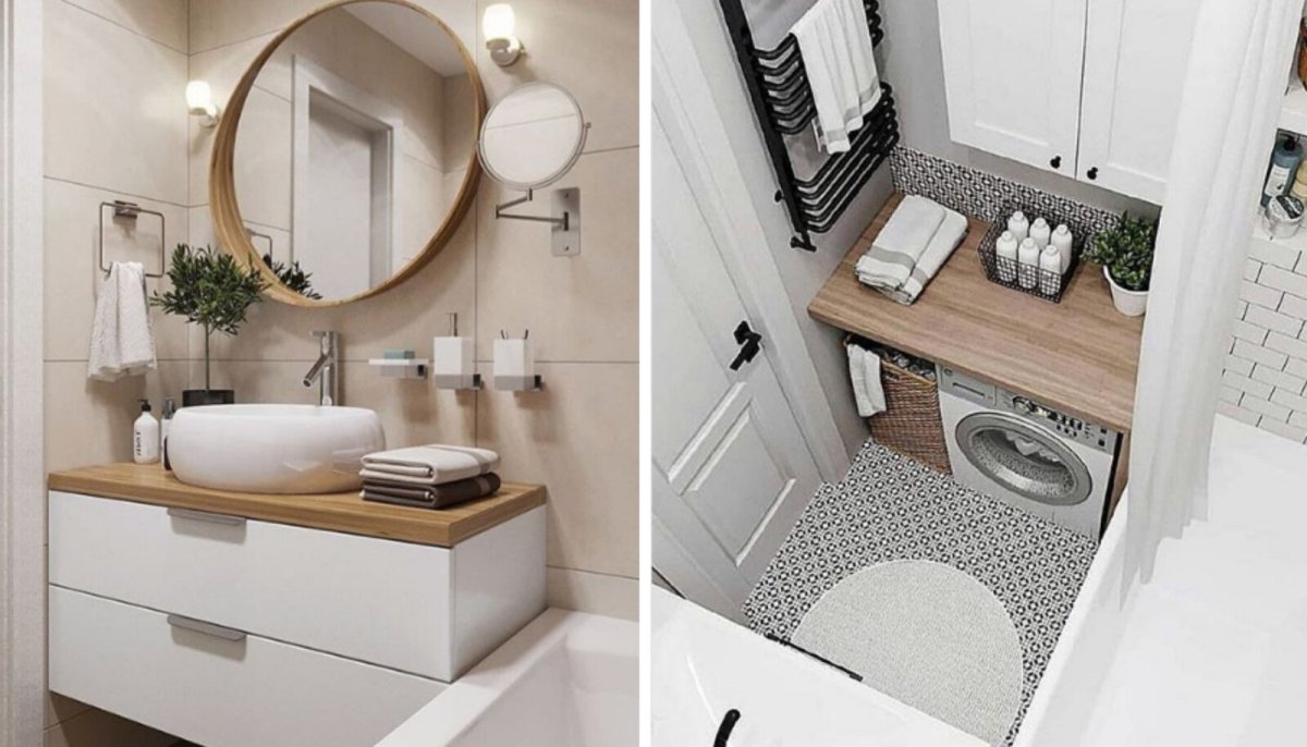 Маленькие Санузлы интерьерные решения