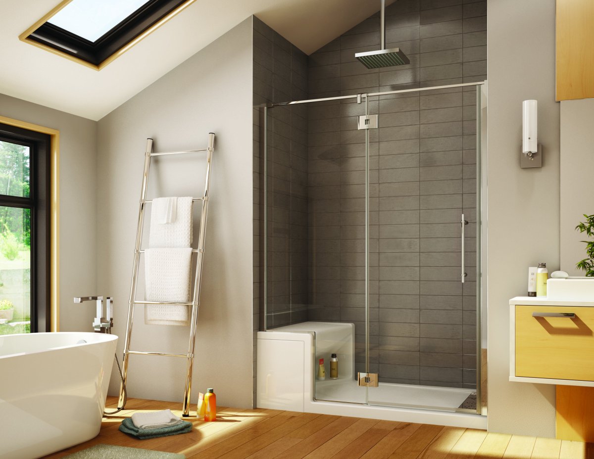 Современный душ в ванной