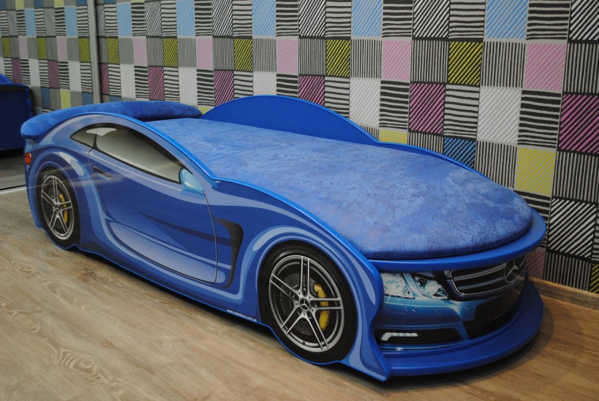 Машинка кровать Мерседес синяя