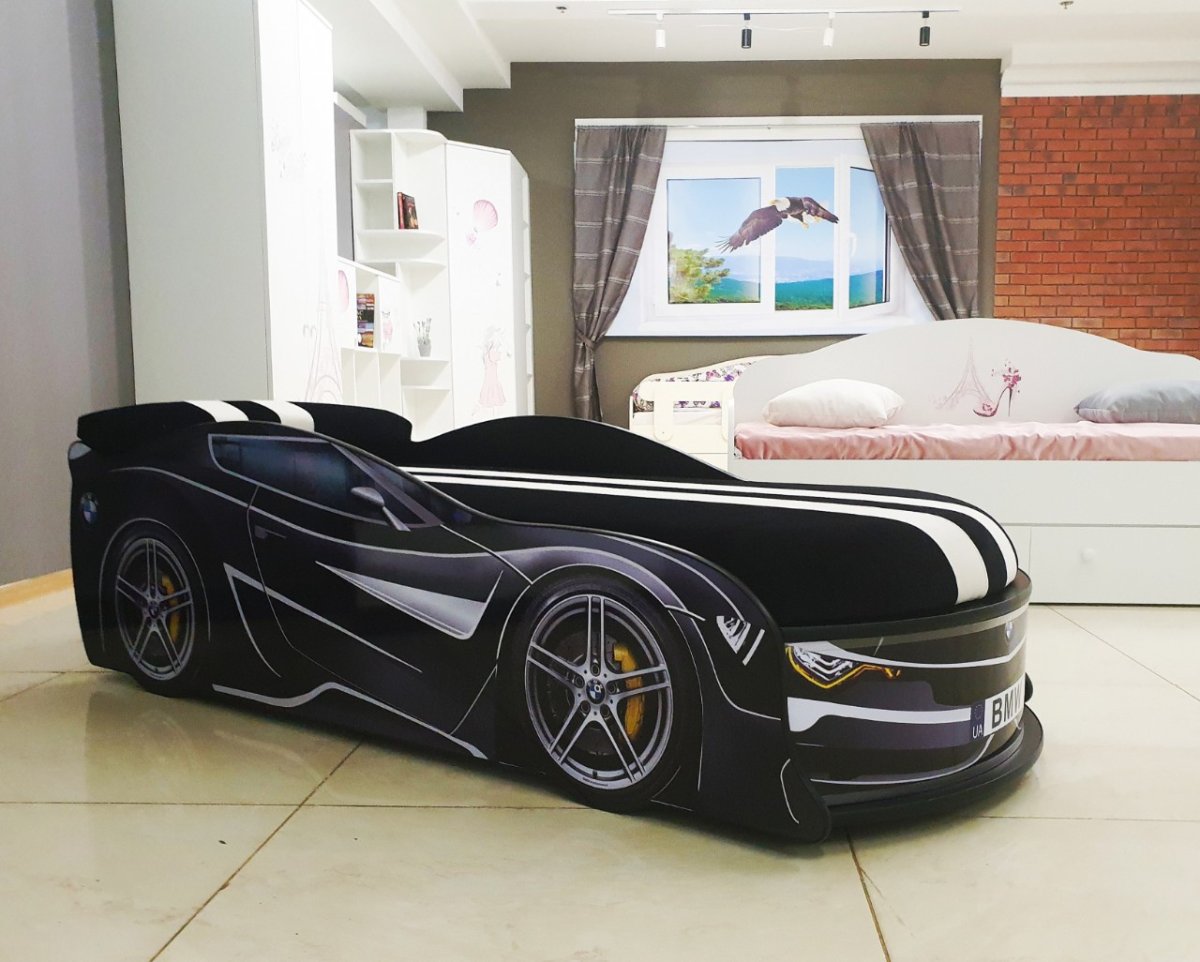 Кровать машинка турбо черная
