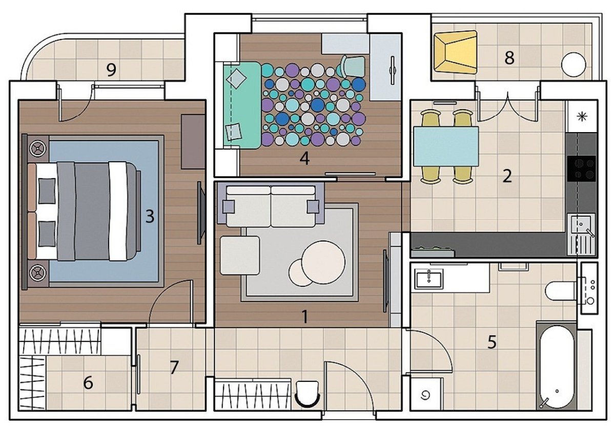 Двушка п-3 перепланировка