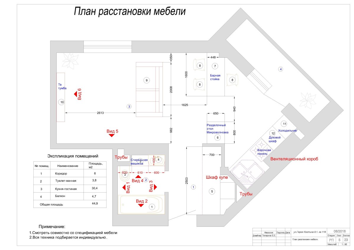 План расстановки камер в студии