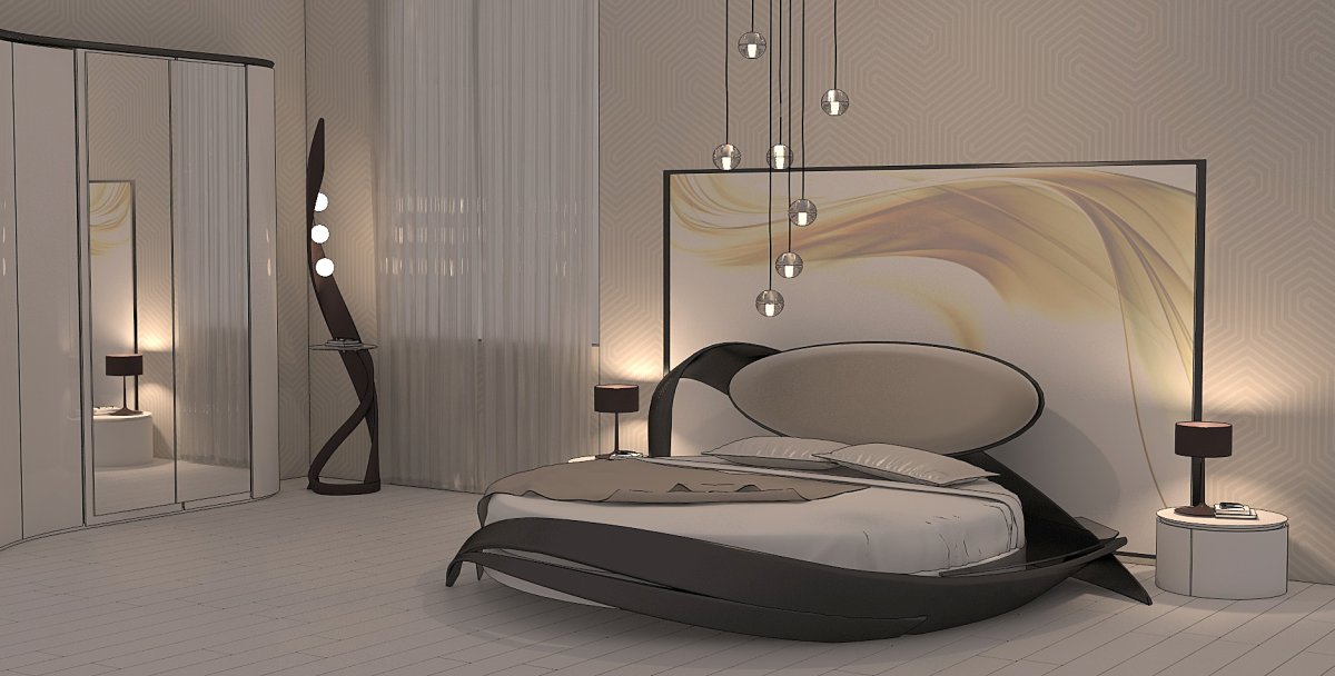 Спальные гарнитуры с круглой кроватью