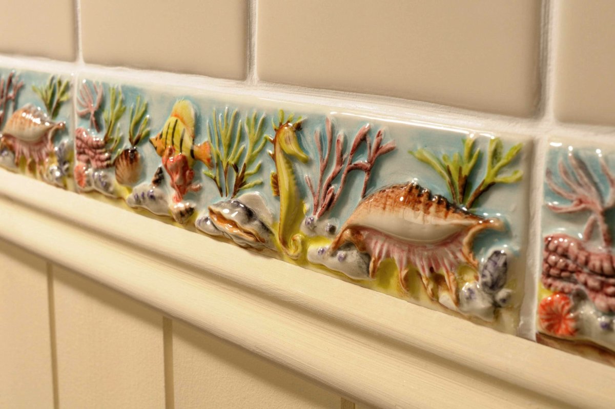 Плитка в ванную панно ракушки