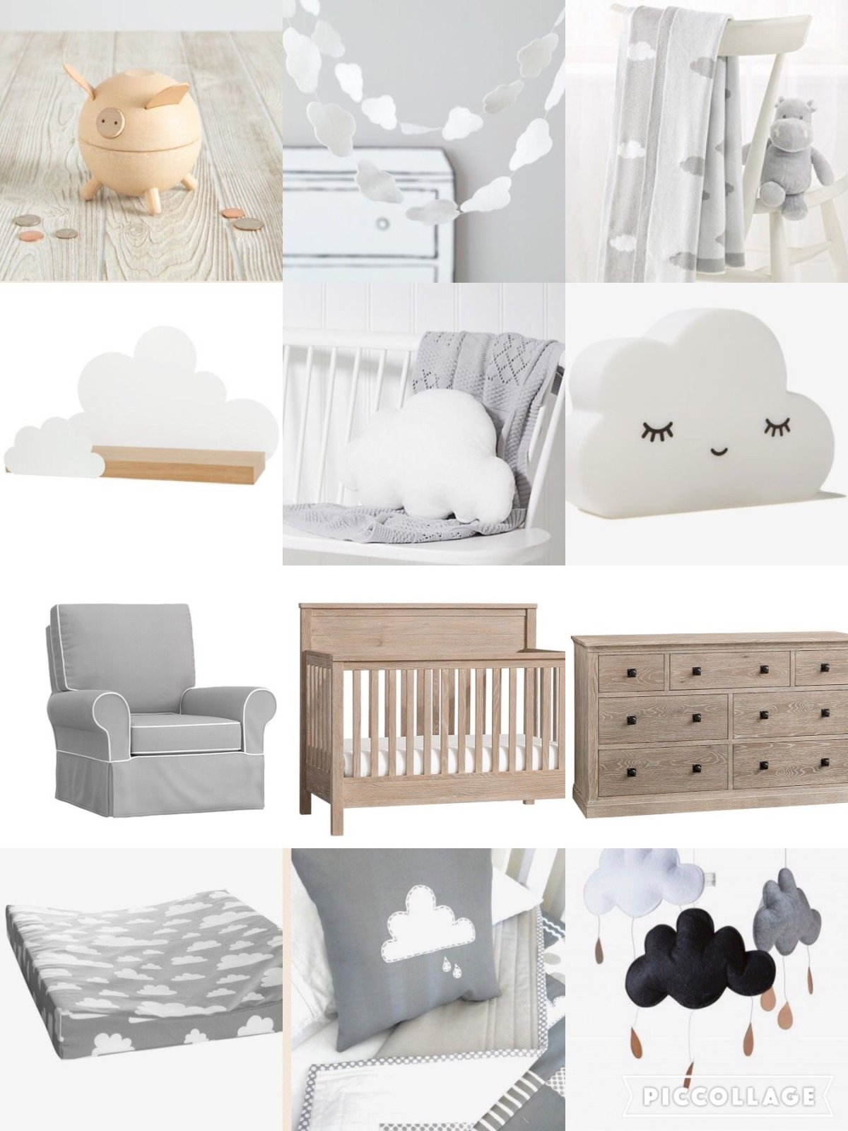 Облака в детской для двойни