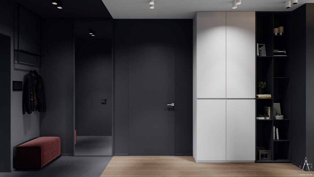 Мебель для прихожей в стиле Хай тек металлического цвета