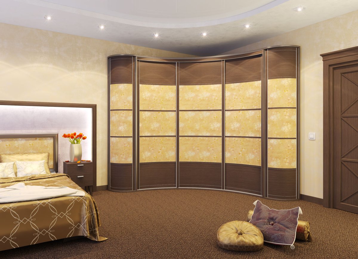 Радиусный шкаф купе в интерьере