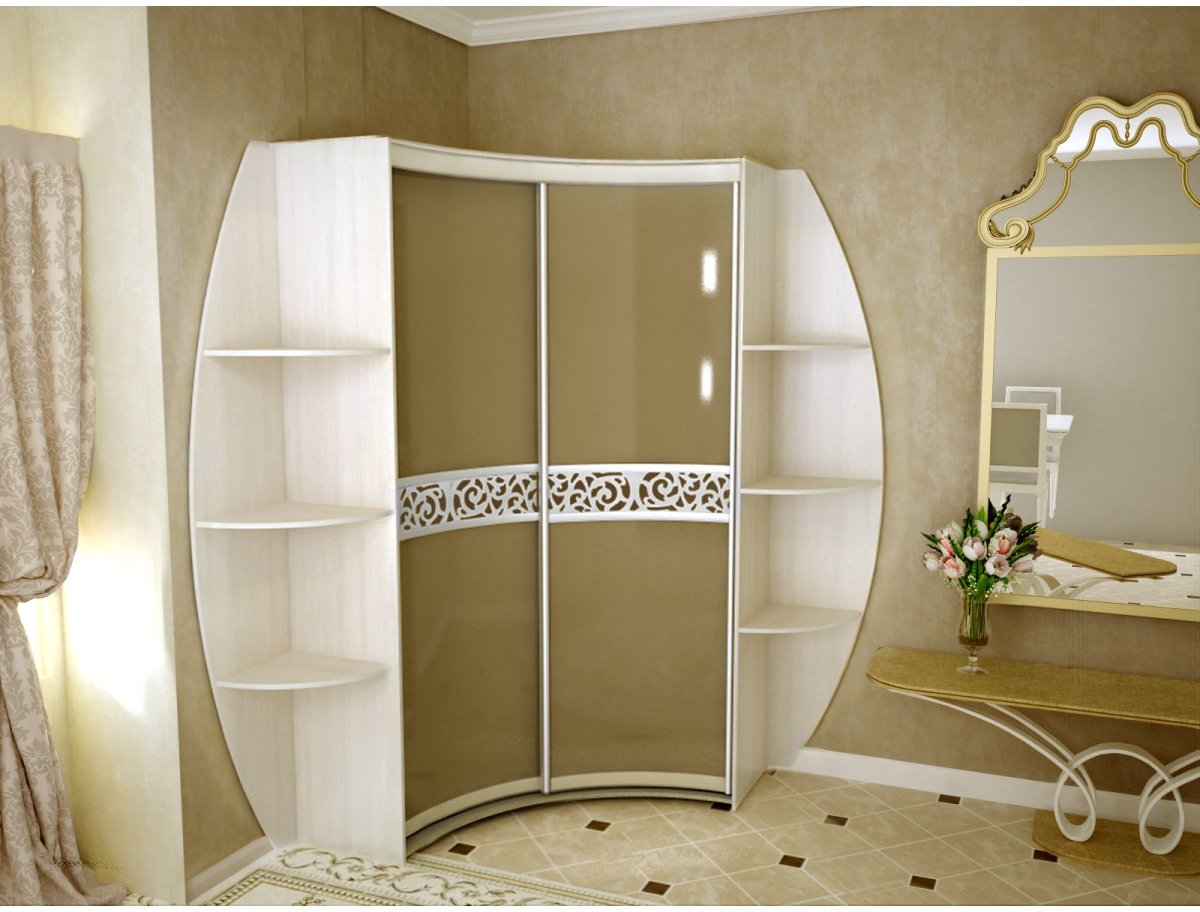 Радиусный шкаф в спальню