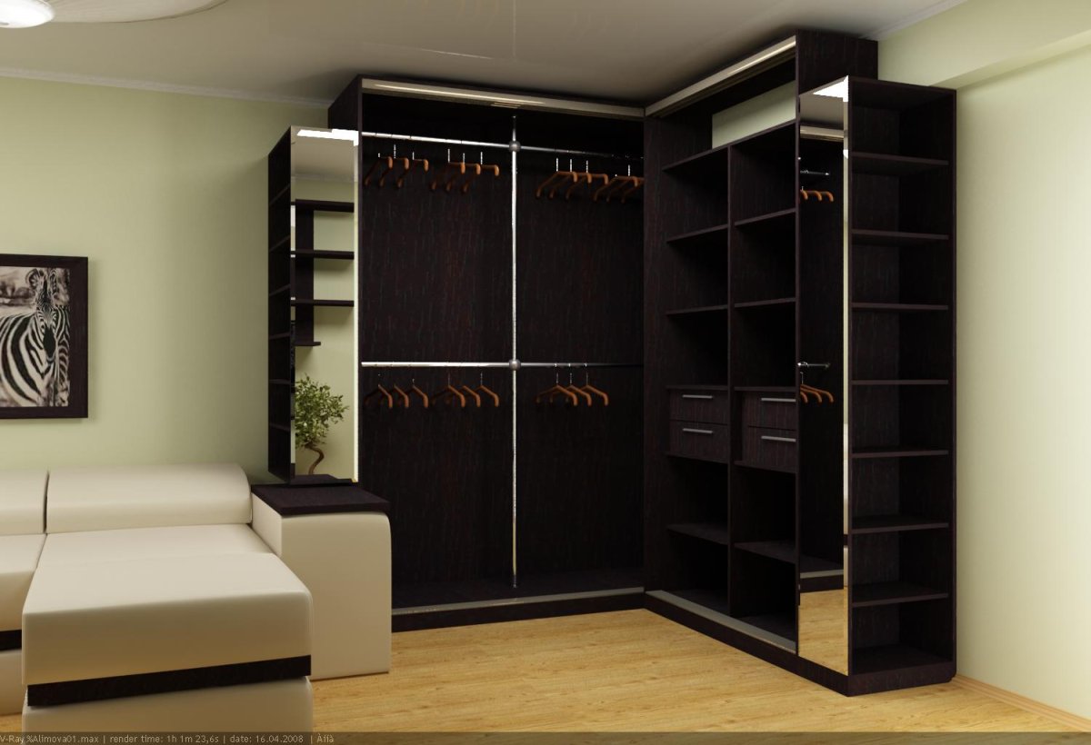 Угловой шкаф-купе в гостиную