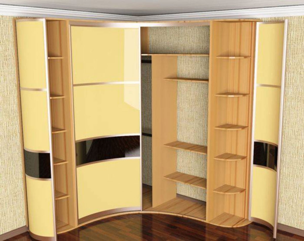 Радиусный шкаф угловой наполнение