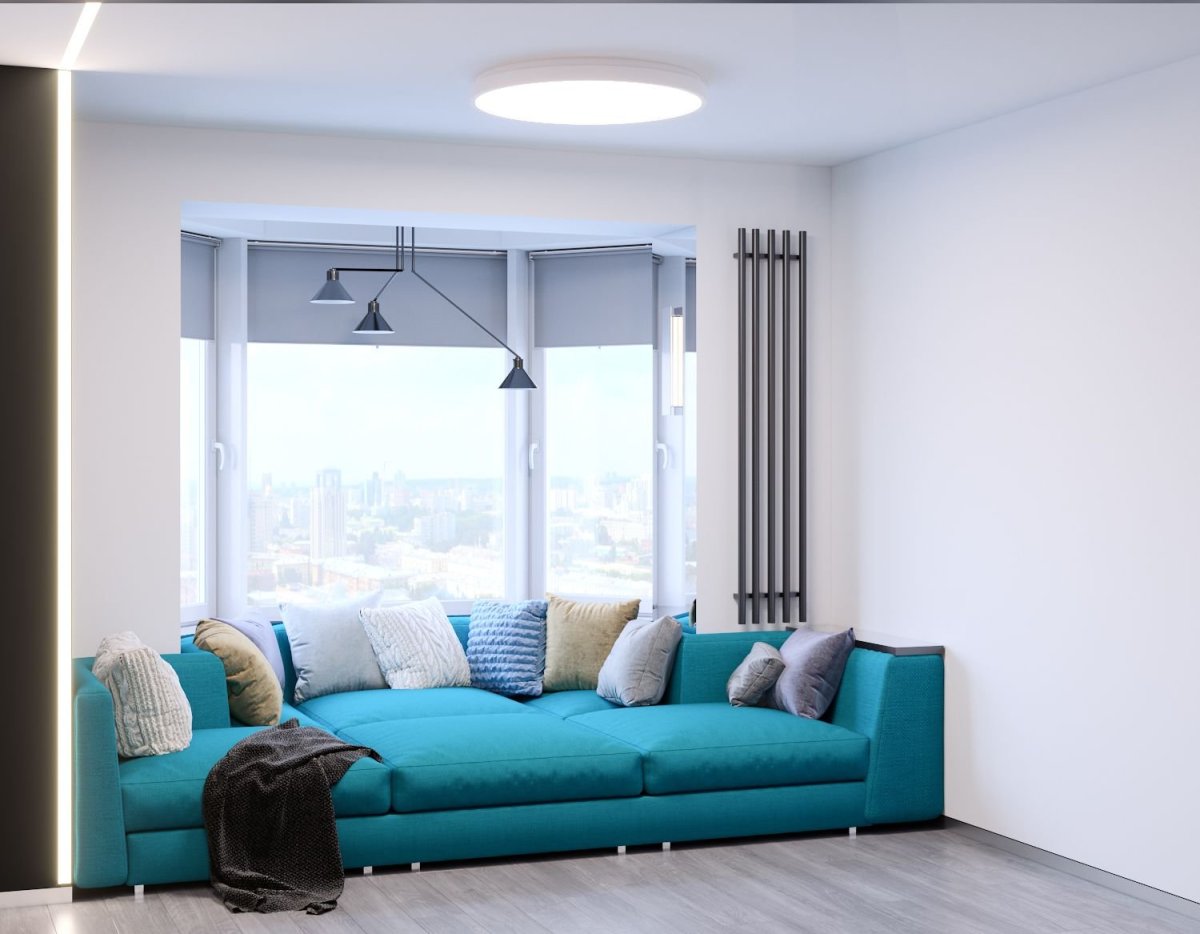 Бирюзовый большой диван