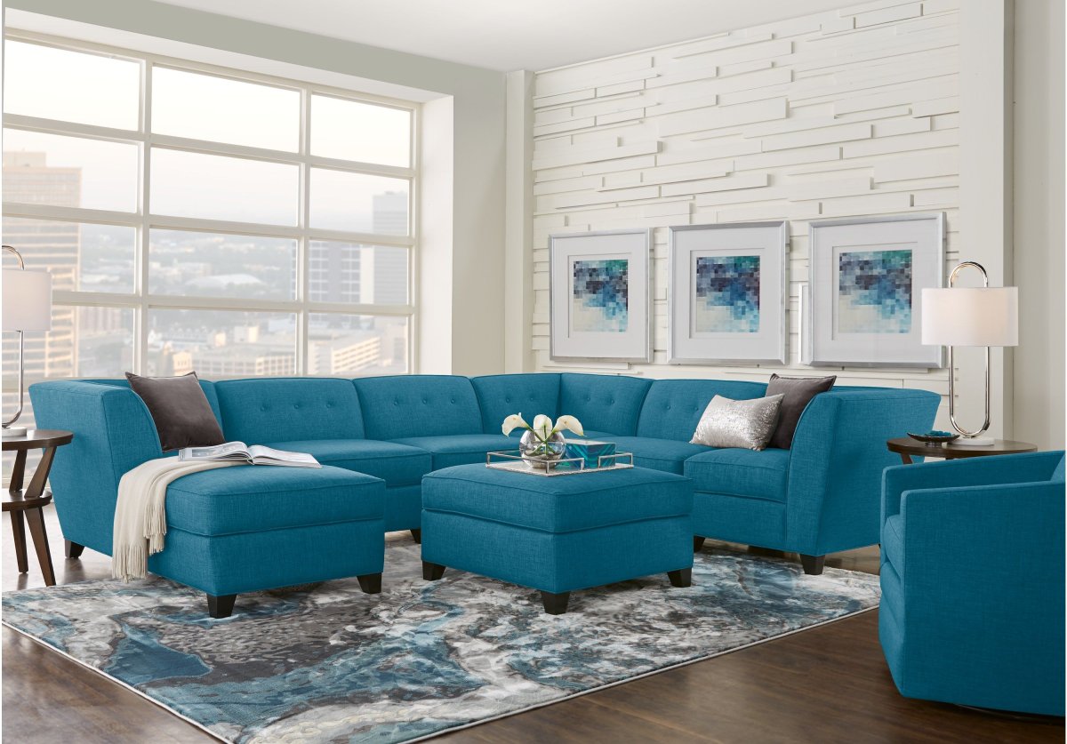 Мягкая мебель в гостиную лазурного цвета