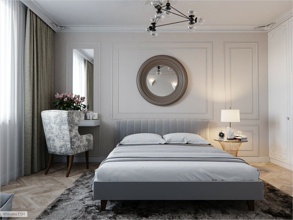 Круглое зеркало в спальню