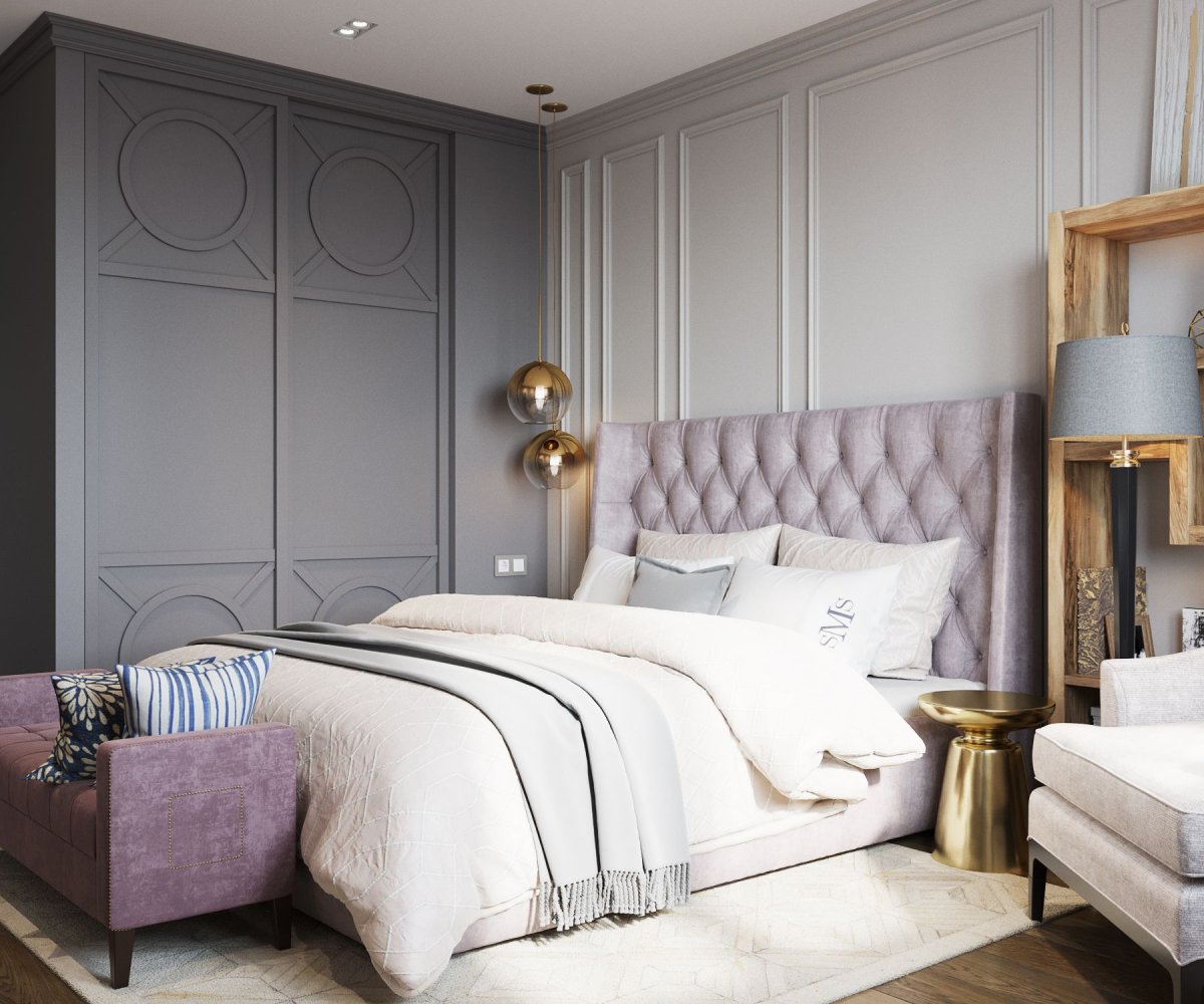 Спальня серая Неоклассика