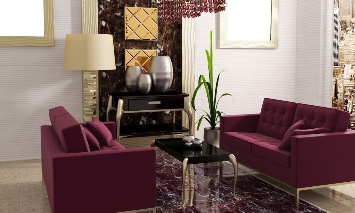 Вишневое кресло в интерьере