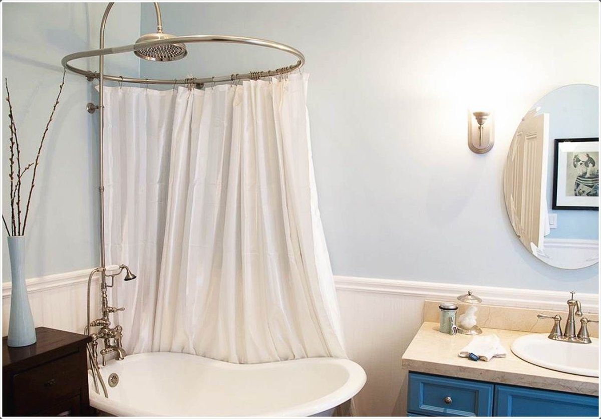 Круглая шторка для ванной