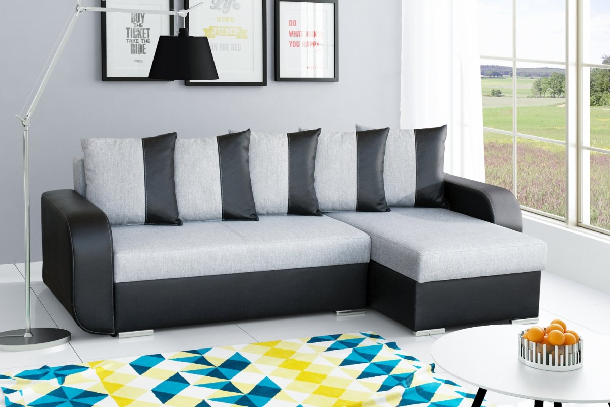 Диван белый с черным