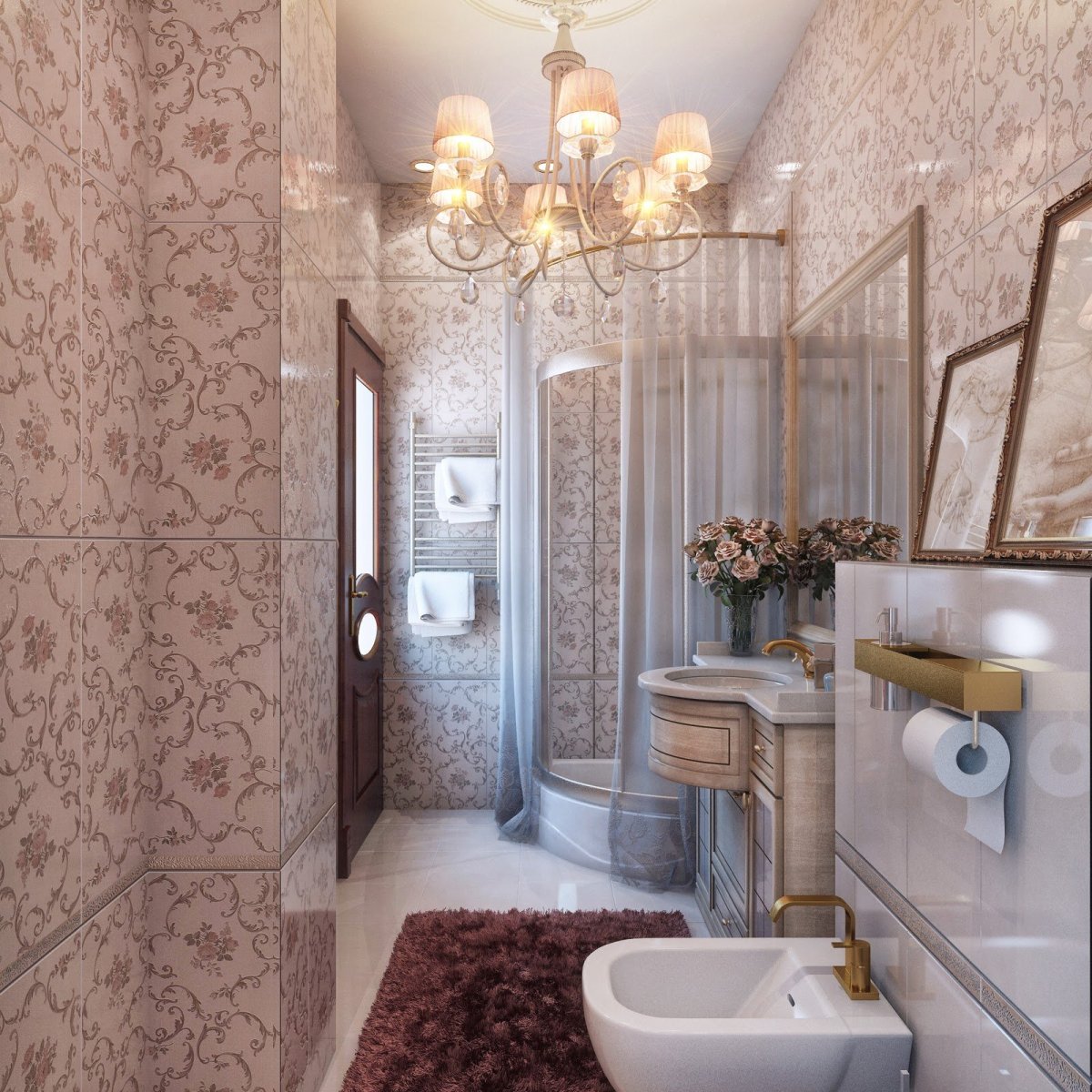 Интерьер ванной комнаты в сталинке