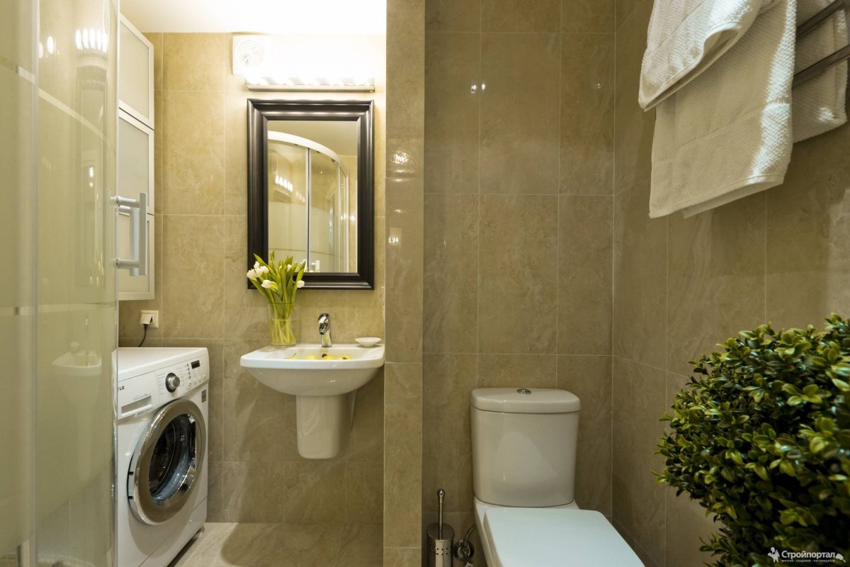 Совмещённый санузел в двухкомнатной квартире
