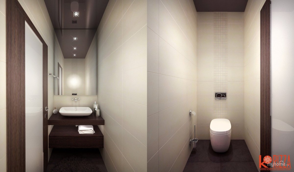 Интерьер туалета с инсталляцией