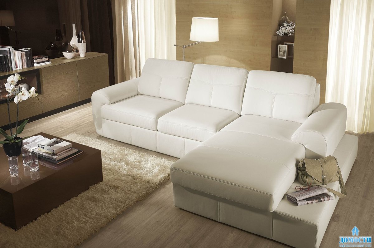 Диван с оттоманкой в интерьере