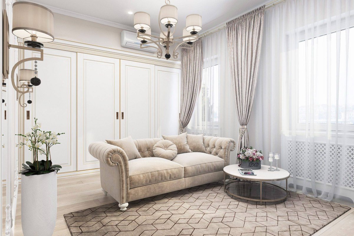 Гостиная в стиле легкая современная классика