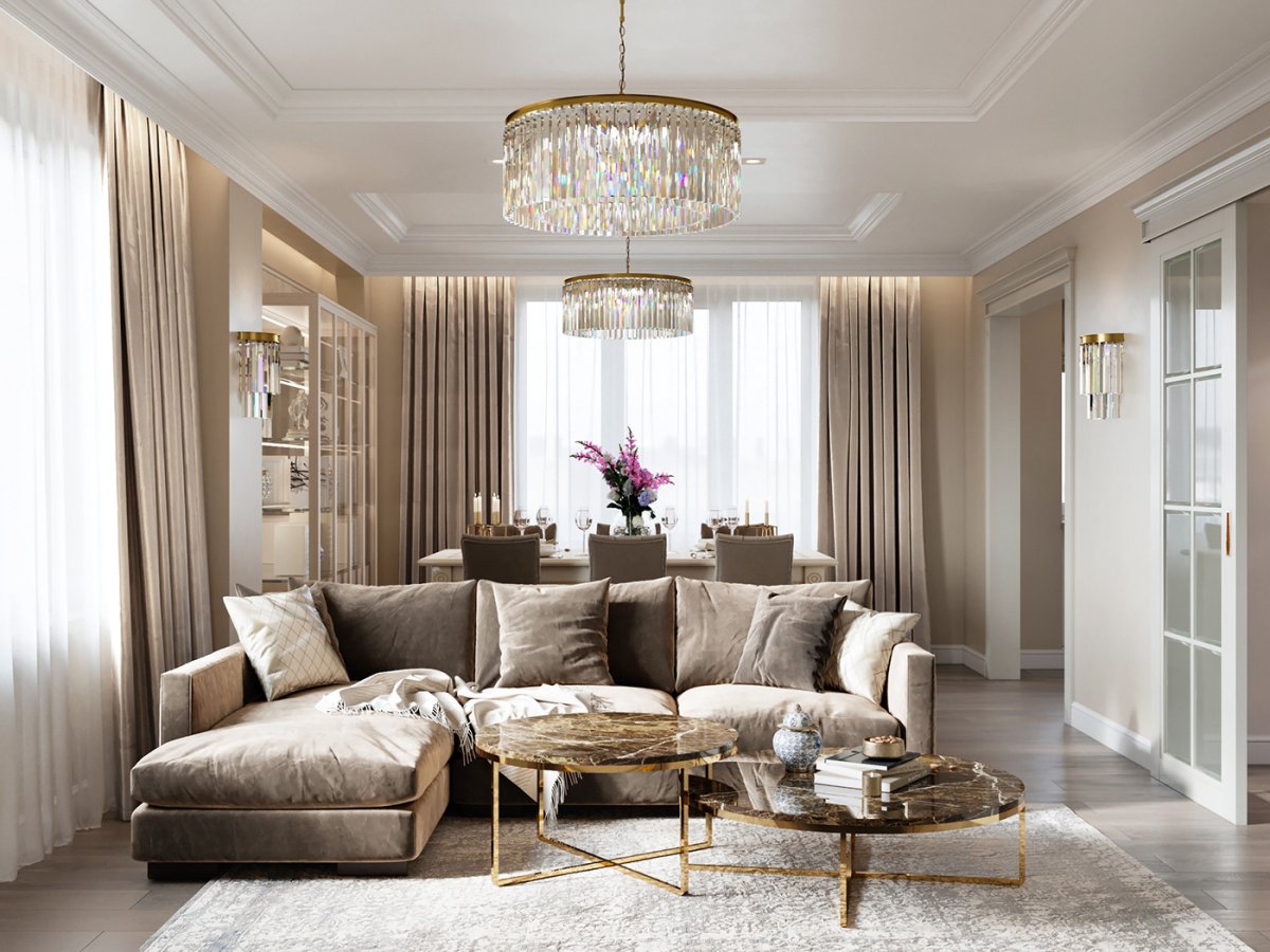 Модные люстры 2022 для гостиной классика