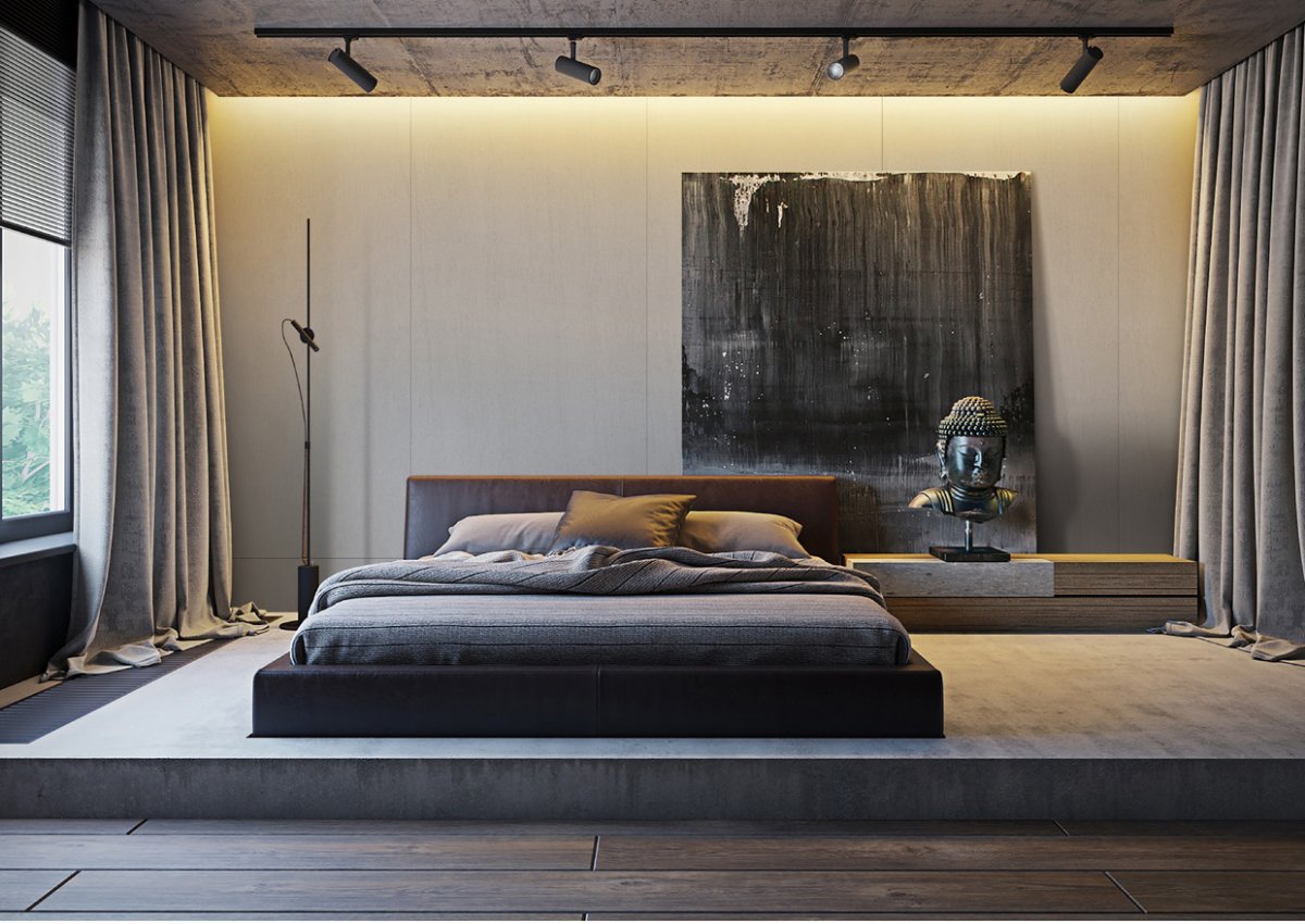 Спальня в стиле лофт Минимализм