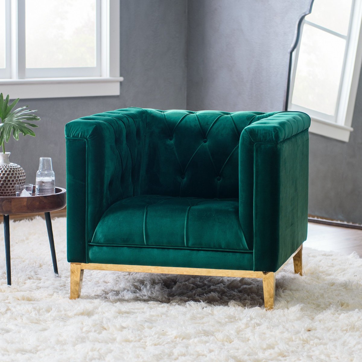 Кресло арт деко изумруд