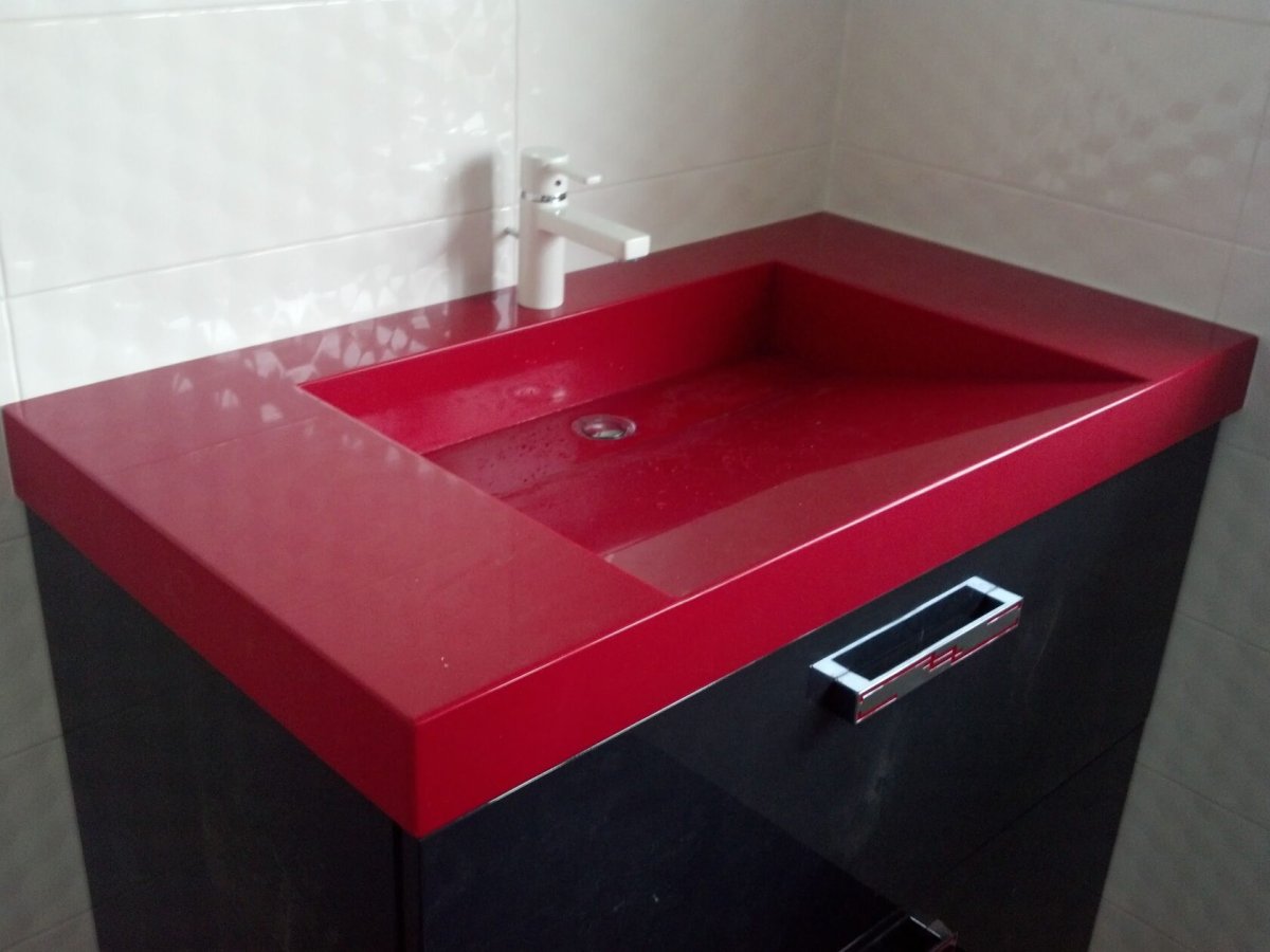 Щелевая раковина столешница v-020